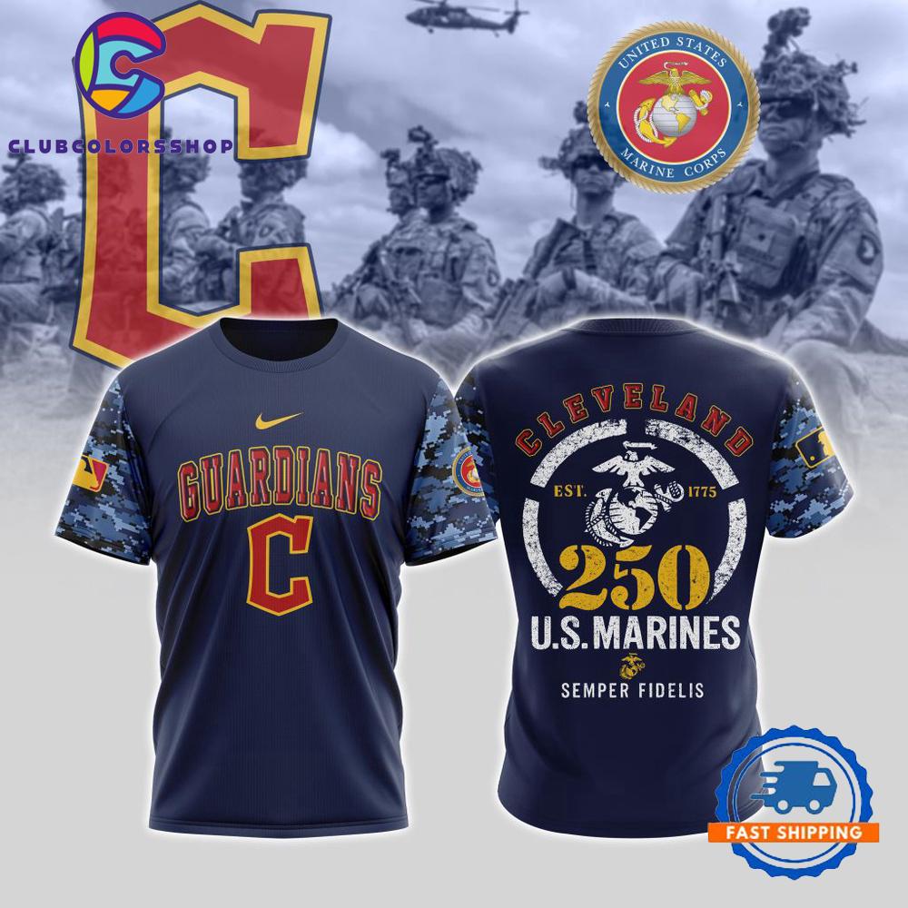MLB Cleveland Guardians USMC 250th Birthday Design T Shirt, Hoodie, Sweatshirt