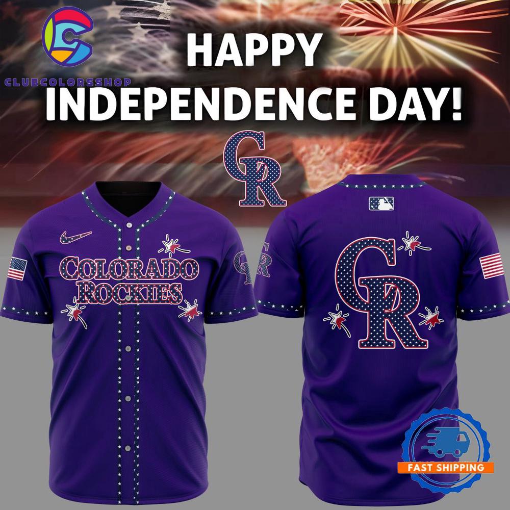 MLB Colorado Rockies Happy Independence Day Baseball Jersey