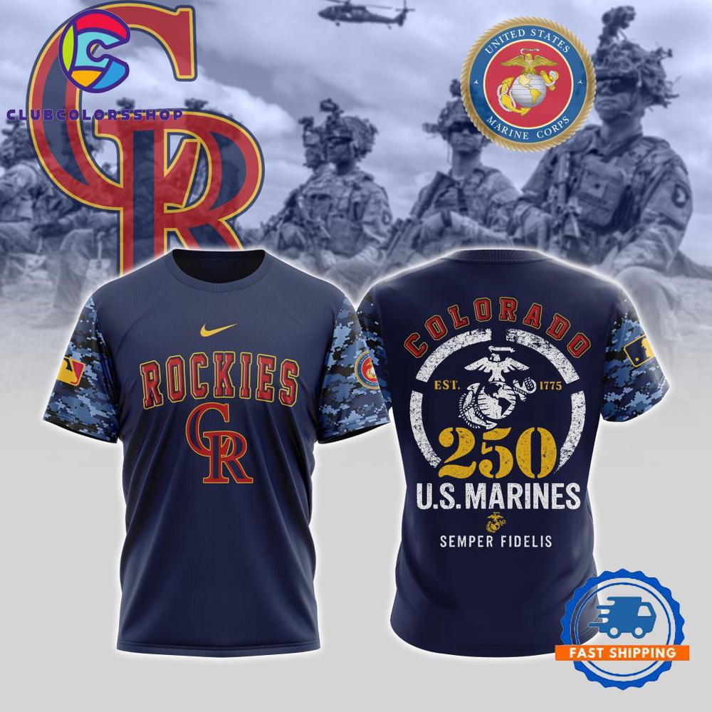 MLB Colorado Rockies USMC 250th Birthday Design T Shirt, Hoodie, Sweatshirt