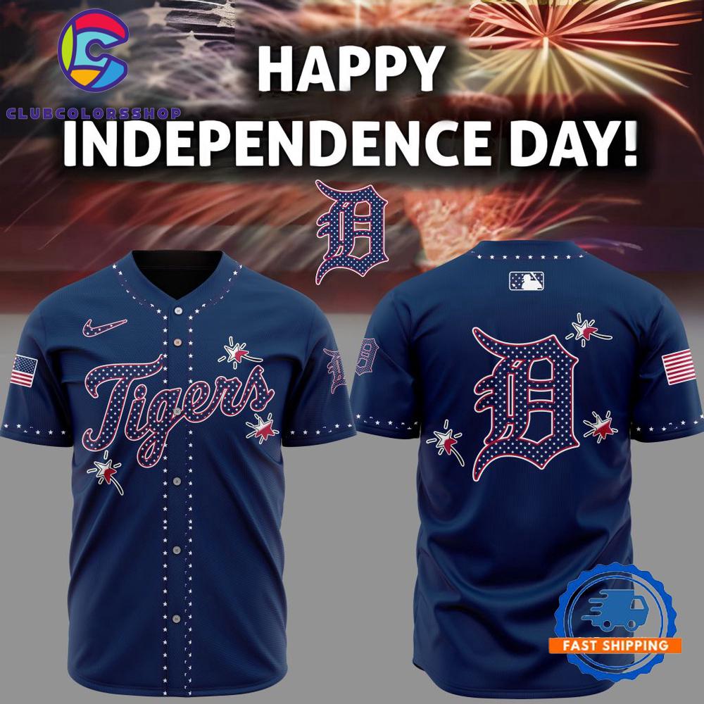 MLB Detroit Tigers Happy Independence Day Baseball Jersey
