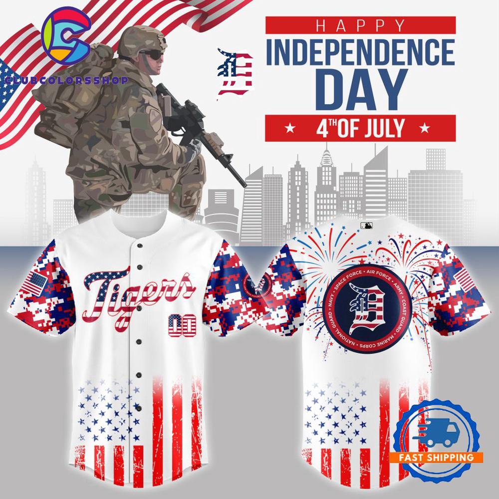 MLB Detroit Tigers The 4th Of July Military Baseball Jersey