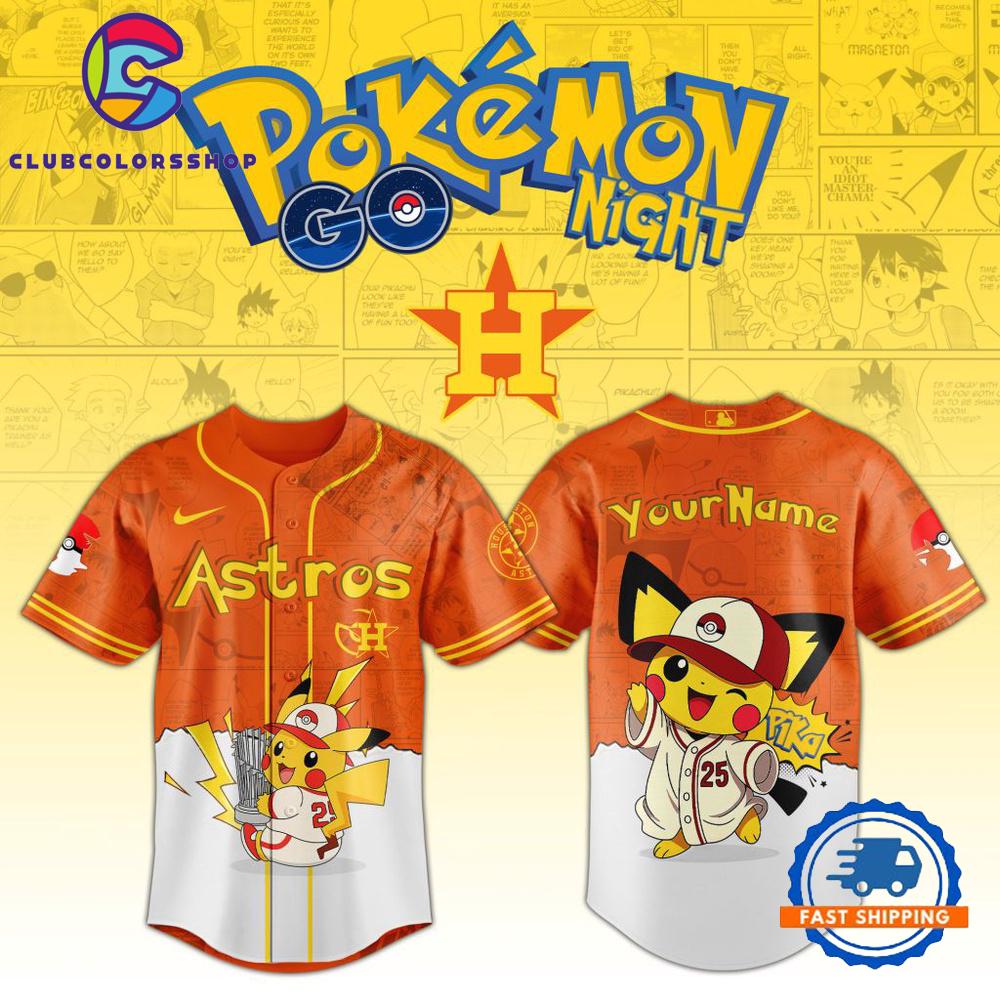 MLB Houston Astros Pokemon GO Night Design Baseball Jersey