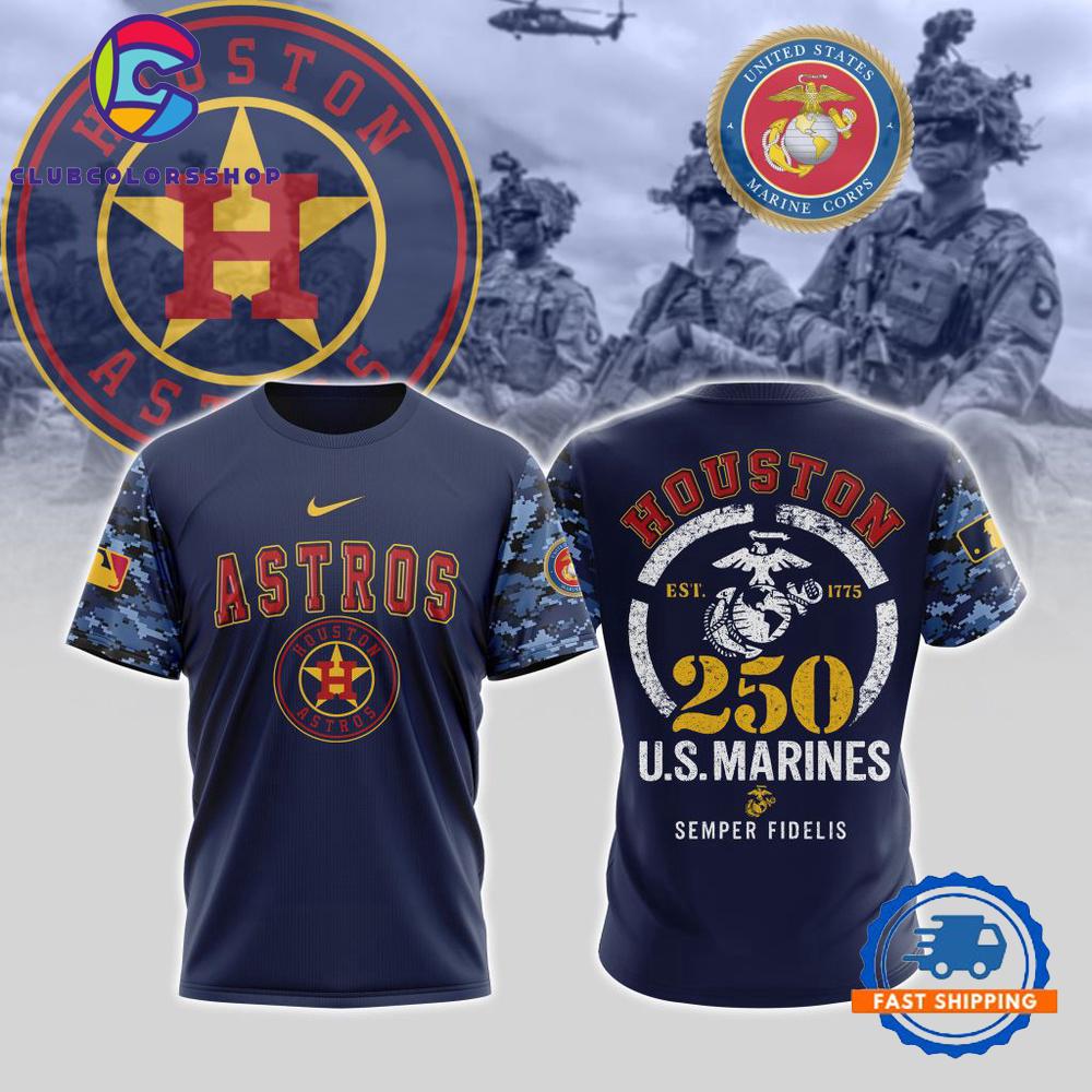 MLB Houston Astros USMC 250th Birthday Design T Shirt, Hoodie, Sweatshirt