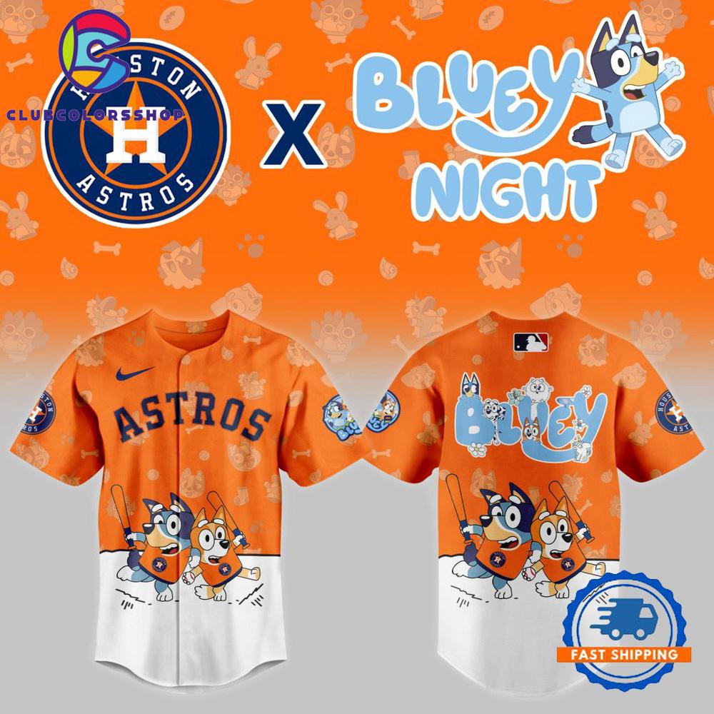 MLB Houston Astros x Bluey Night Design Baseball Jersey