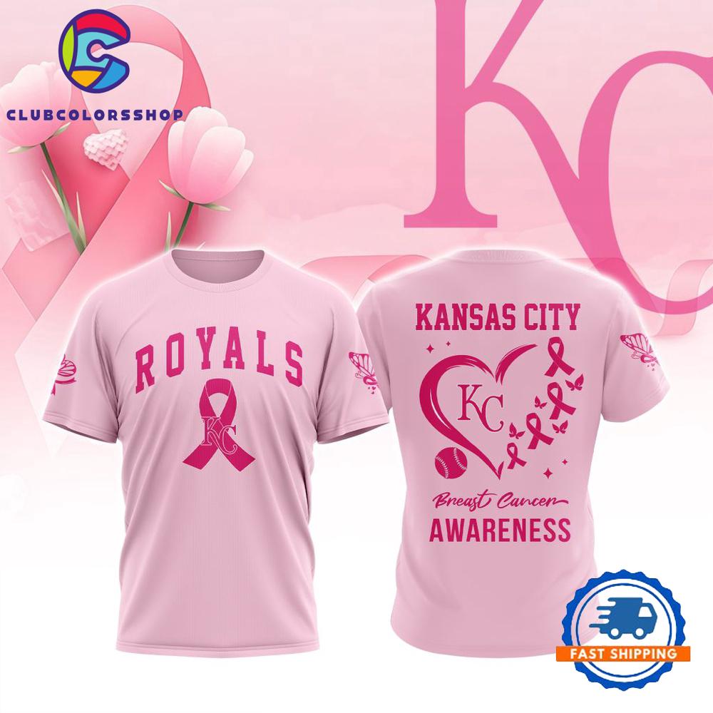 MLB Kansas City Royals Pink Breast Cancer Awareness Design T Shirt, Hoodie, Sweatshirt