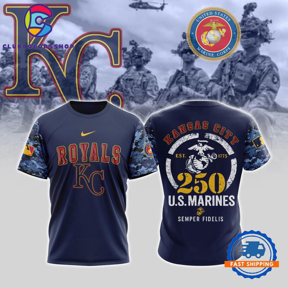 MLB Kansas City Royals USMC 250th Birthday Design T Shirt, Hoodie, Sweatshirt