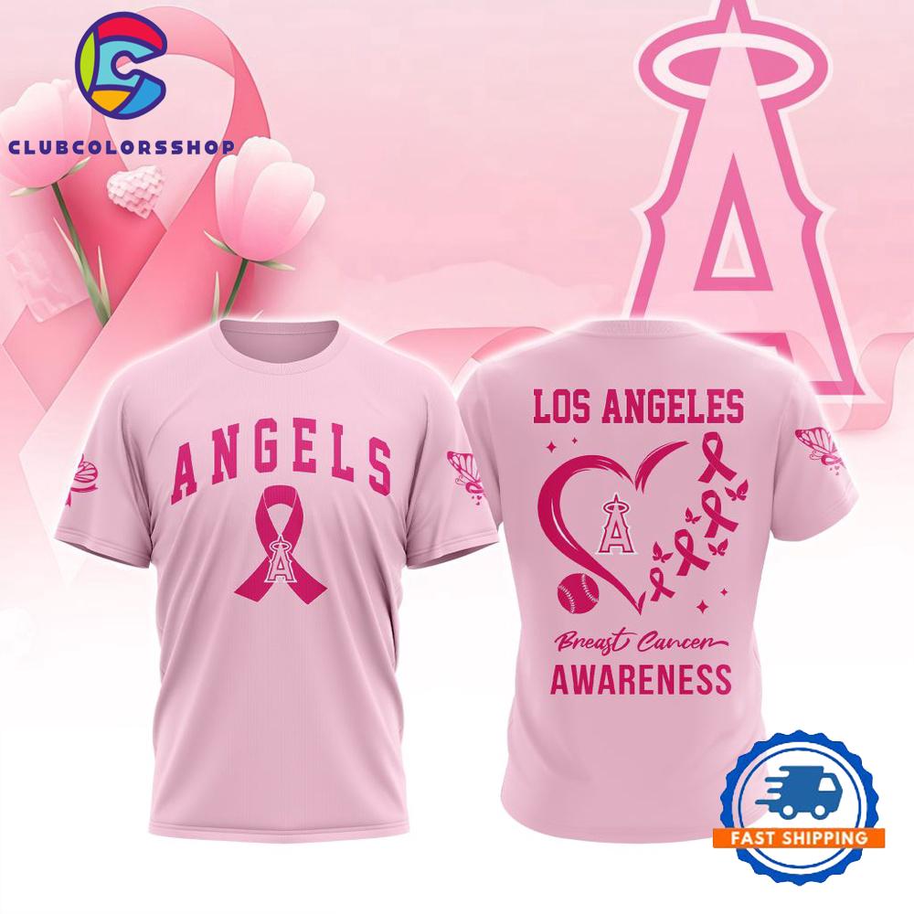 MLB Los Angeles Angels Pink Breast Cancer Awareness Design T Shirt, Hoodie, Sweatshirt