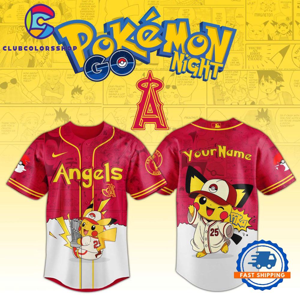 MLB Los Angeles Angels Pokemon GO Night Design Baseball Jersey