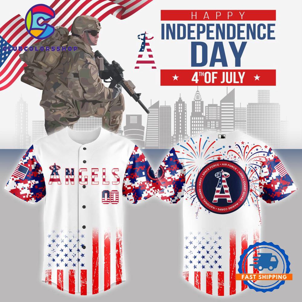 MLB Los Angeles Angels The 4th Of July Military Baseball Jersey