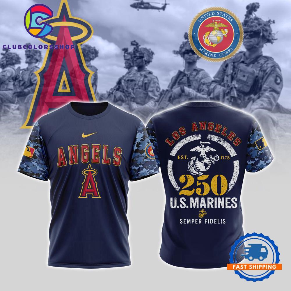 MLB Los Angeles Angels USMC 250th Birthday Design T Shirt, Hoodie, Sweatshirt