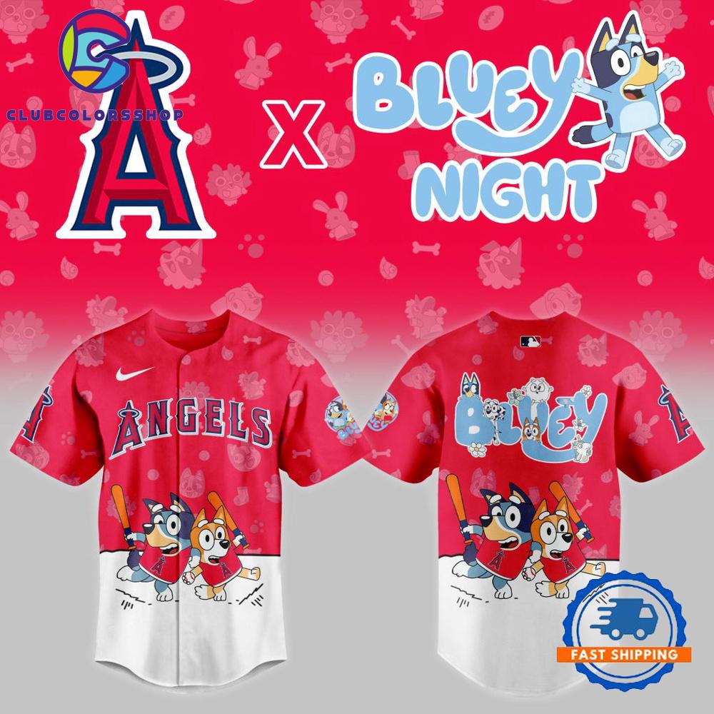 MLB Los Angeles Angels x Bluey Night Design Baseball Jersey