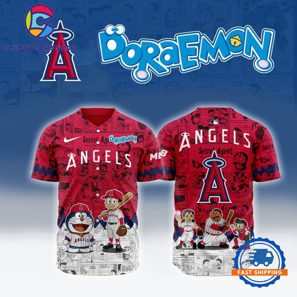 MLB Los Angeles Angels x Doraemon Design Baseball Jersey