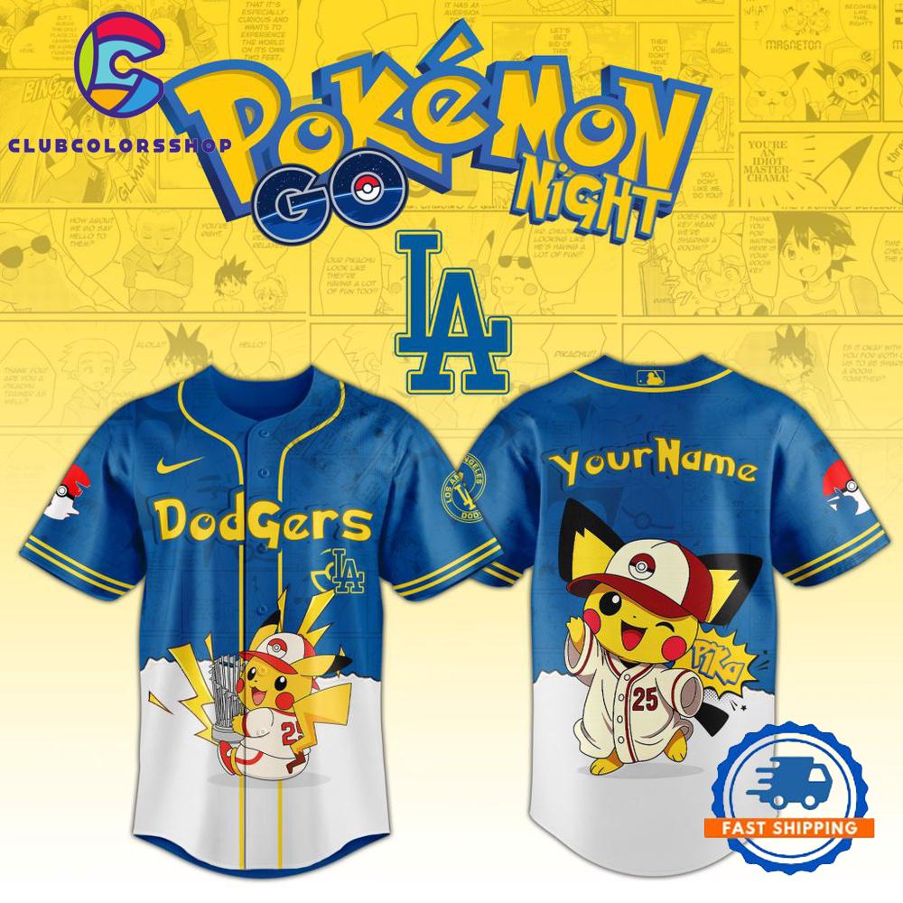 MLB Los Angeles Dodgers Pokemon GO Night Design Baseball Jersey