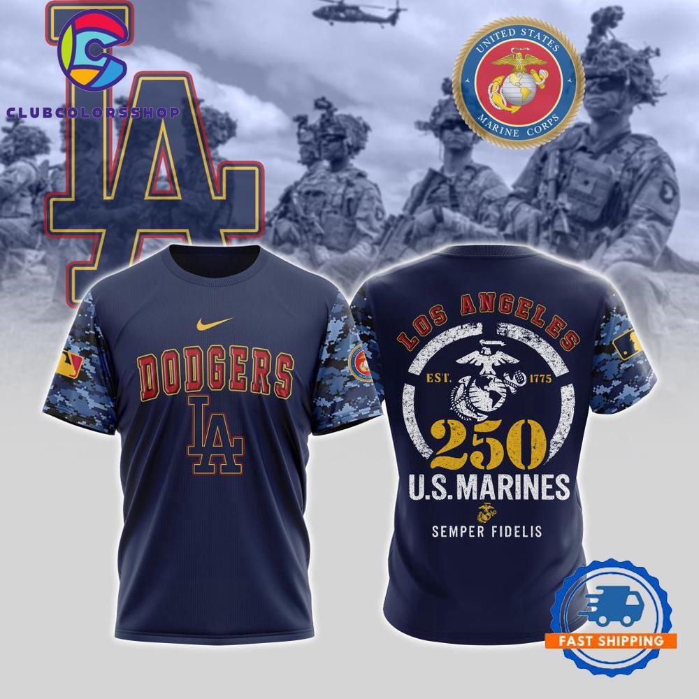 MLB Los Angeles Dodgers USMC 250th Birthday Design T Shirt, Hoodie, Sweatshirt