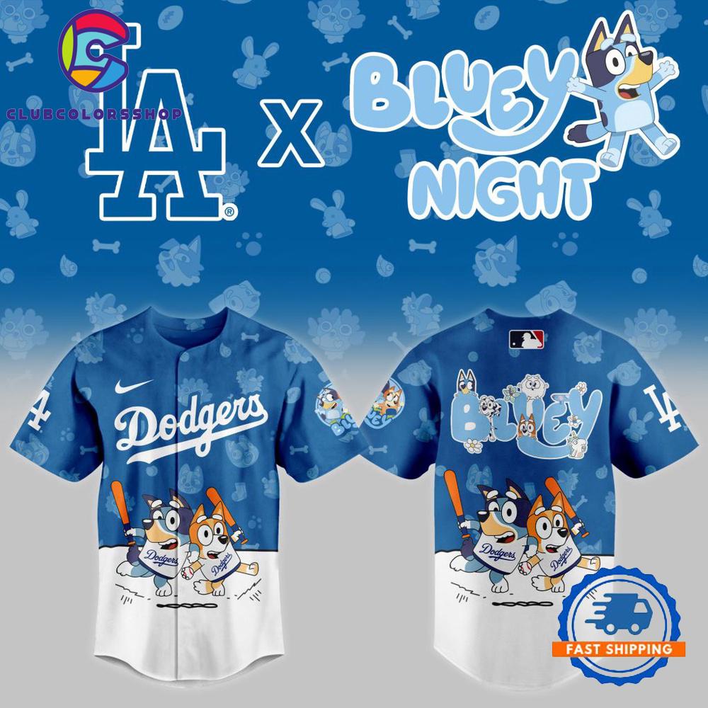 MLB Los Angeles Dodgers x Bluey Night Design Baseball Jersey