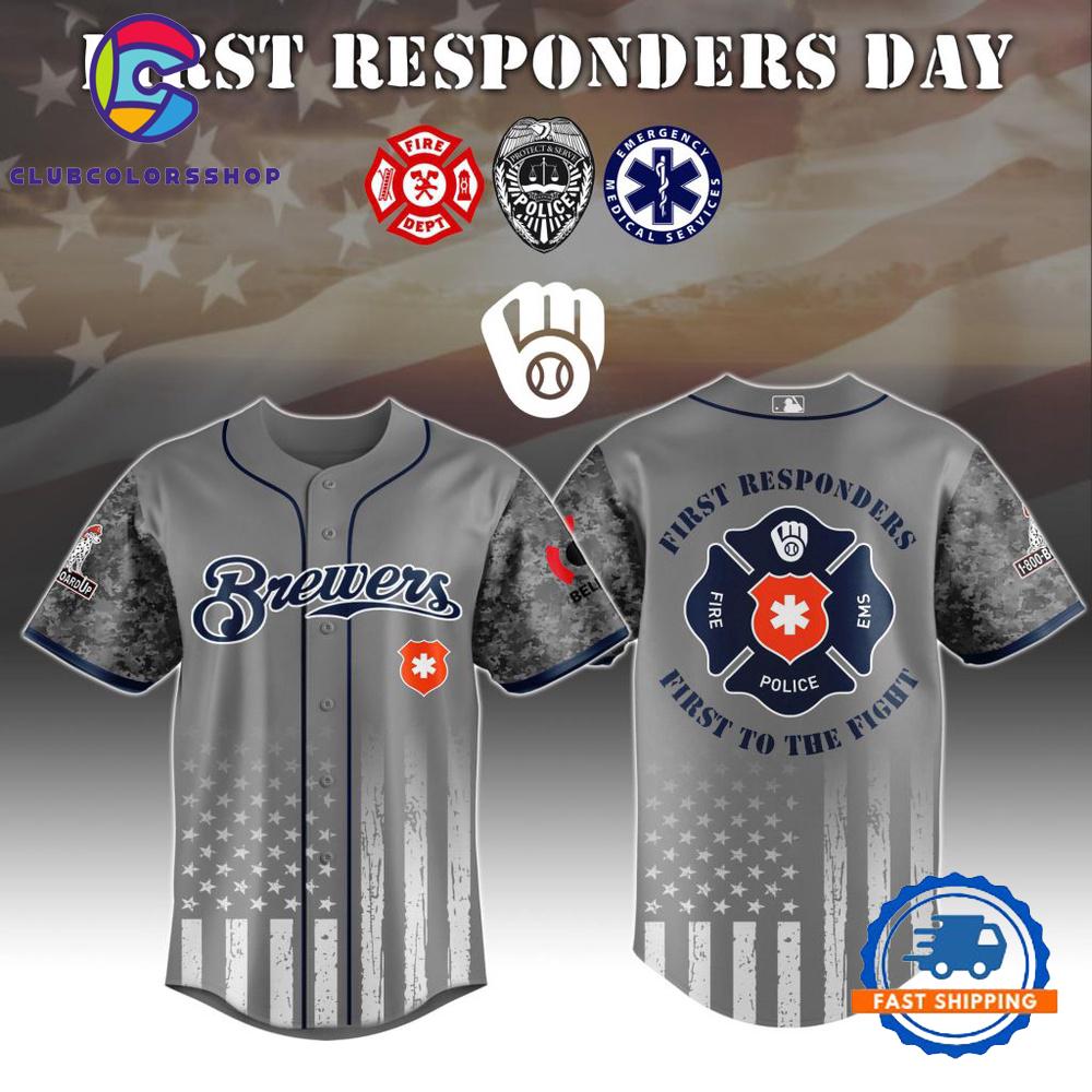 MLB Milwaukee Brewers First Responders Day Baseball Jersey