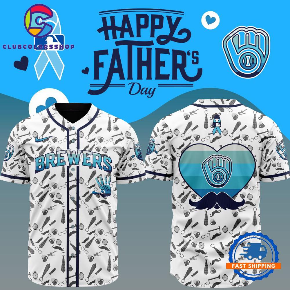 MLB Milwaukee Brewers Happy Father’s Day Baseball Jersey