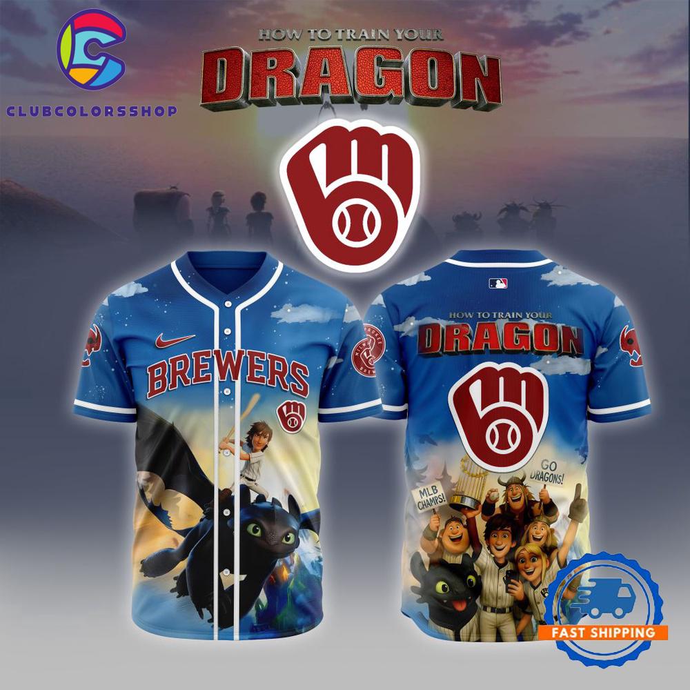 MLB Milwaukee Brewers How To Train Your Dragon Baseball Jersey