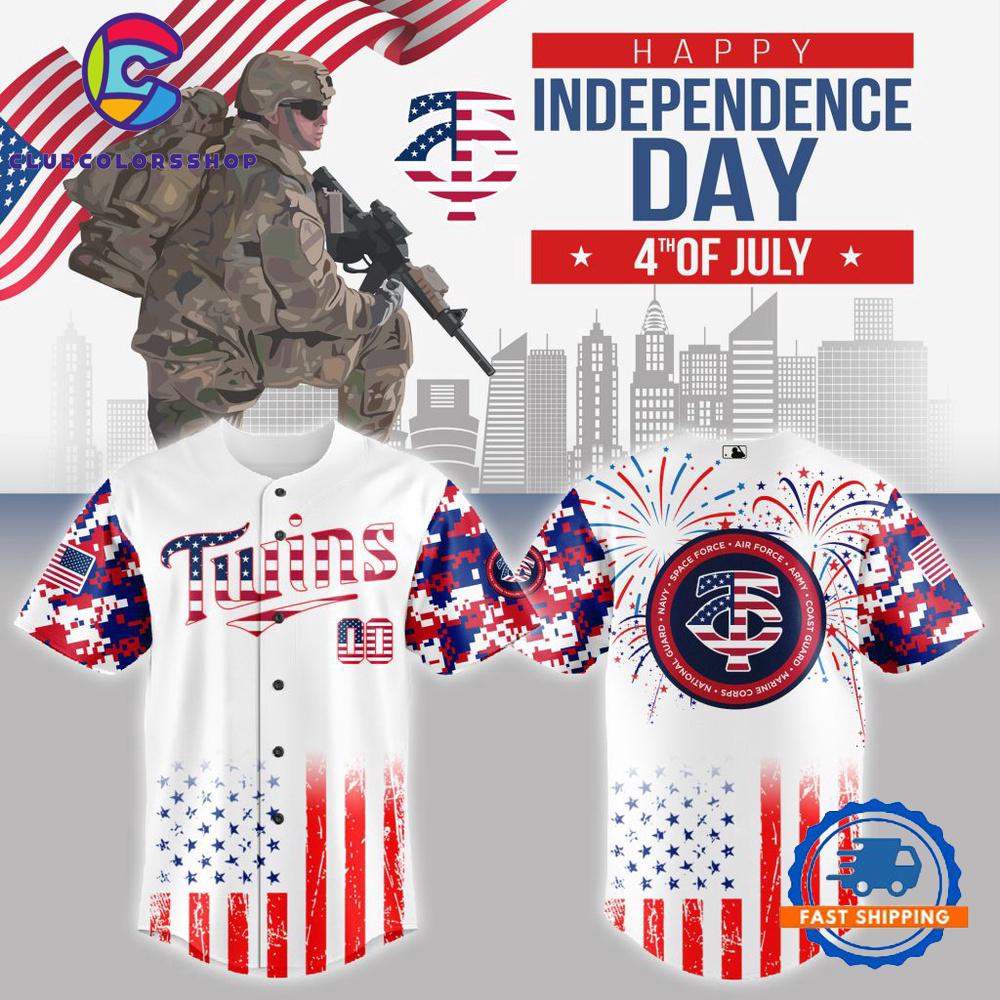 MLB Minnesota Twins The 4th Of July Military Baseball Jersey