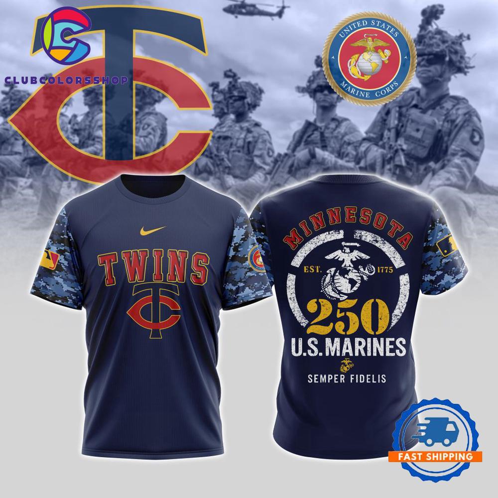 MLB Minnesota Twins USMC 250th Birthday Design T Shirt, Hoodie, Sweatshirt