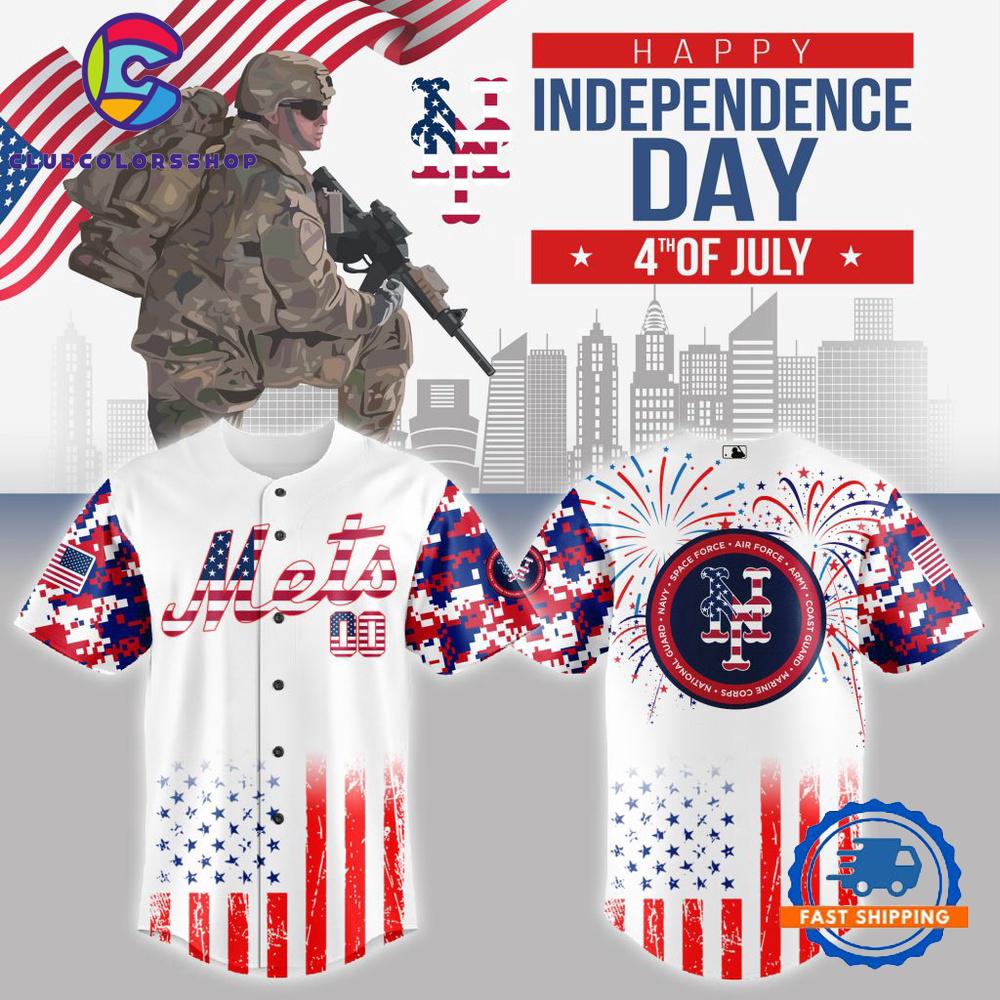 MLB New York Mets The 4th Of July Military Baseball Jersey