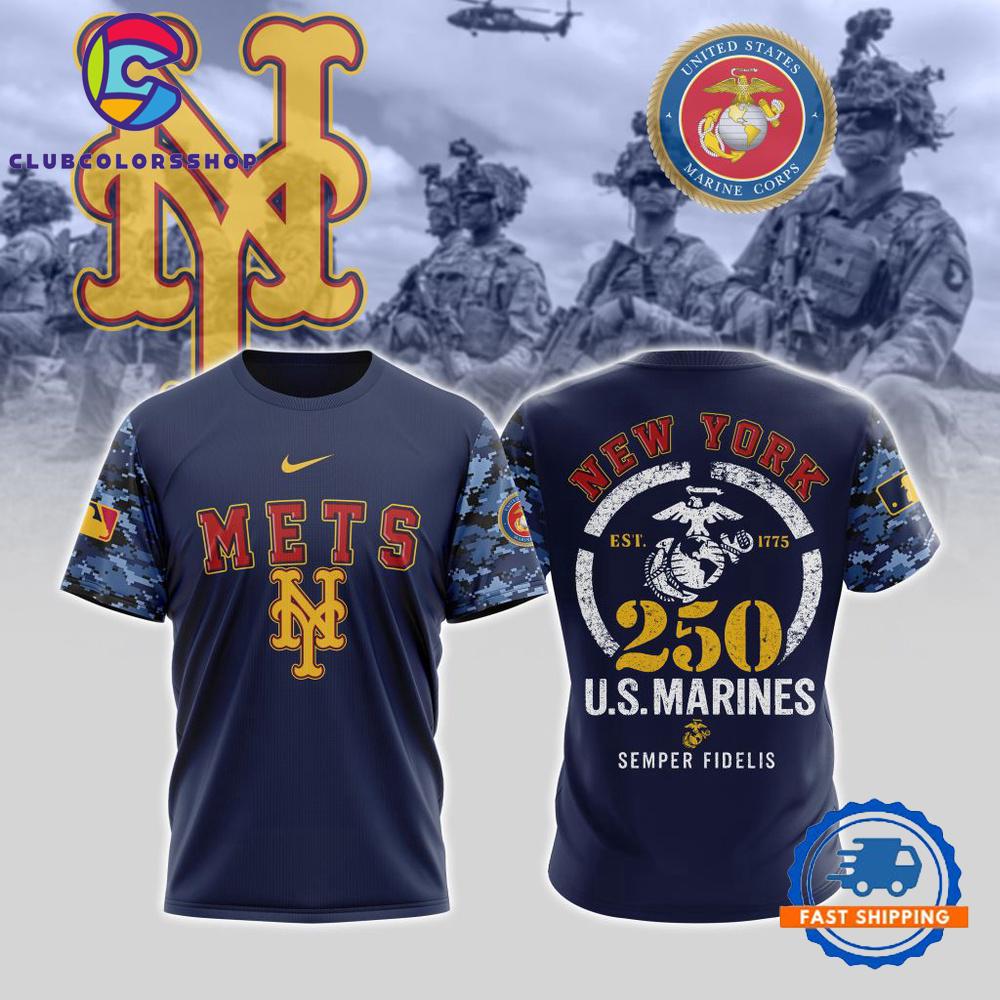 MLB New York Mets USMC 250th Birthday Design T Shirt, Hoodie, Sweatshirt