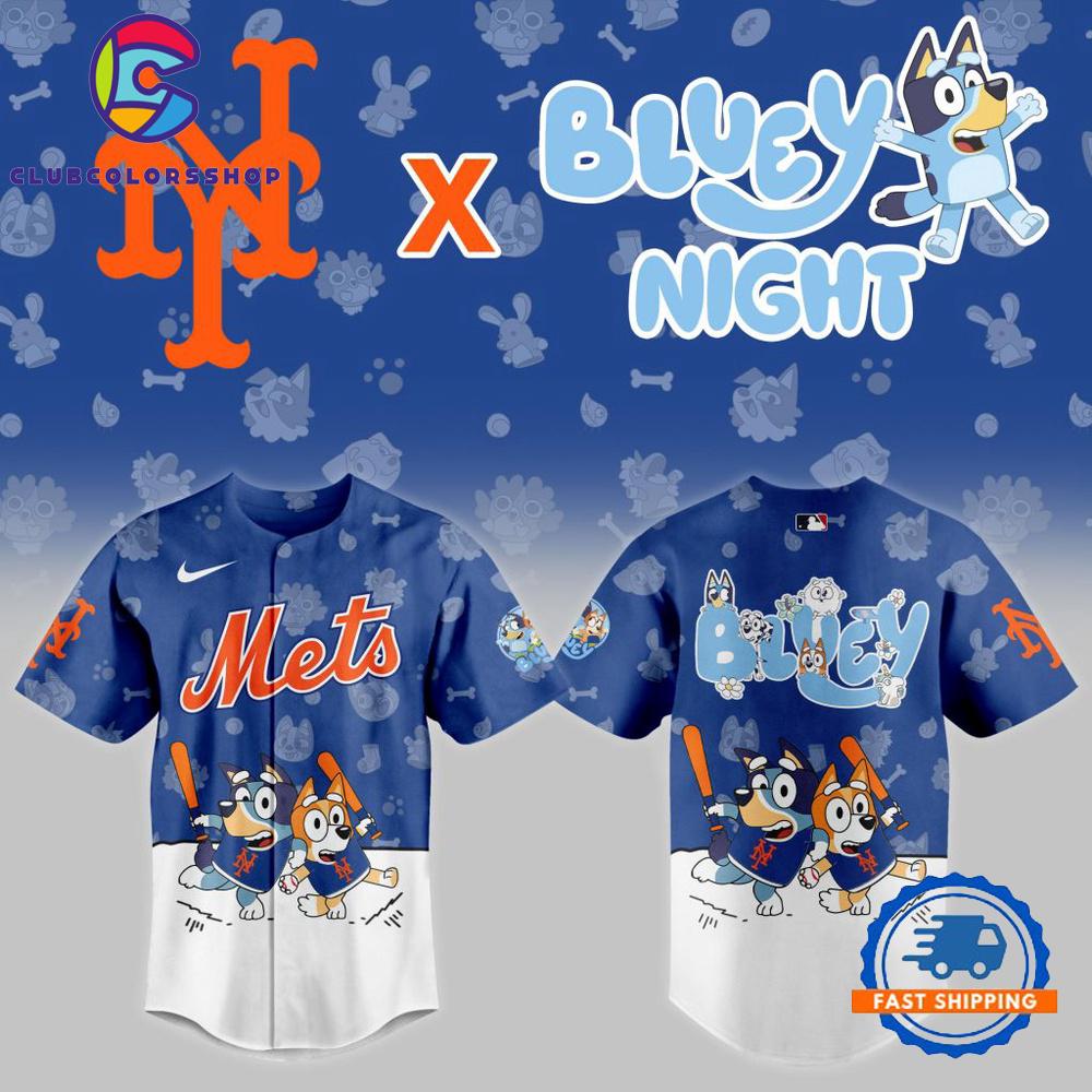 MLB New York Mets x Bluey Night Design Baseball Jersey
