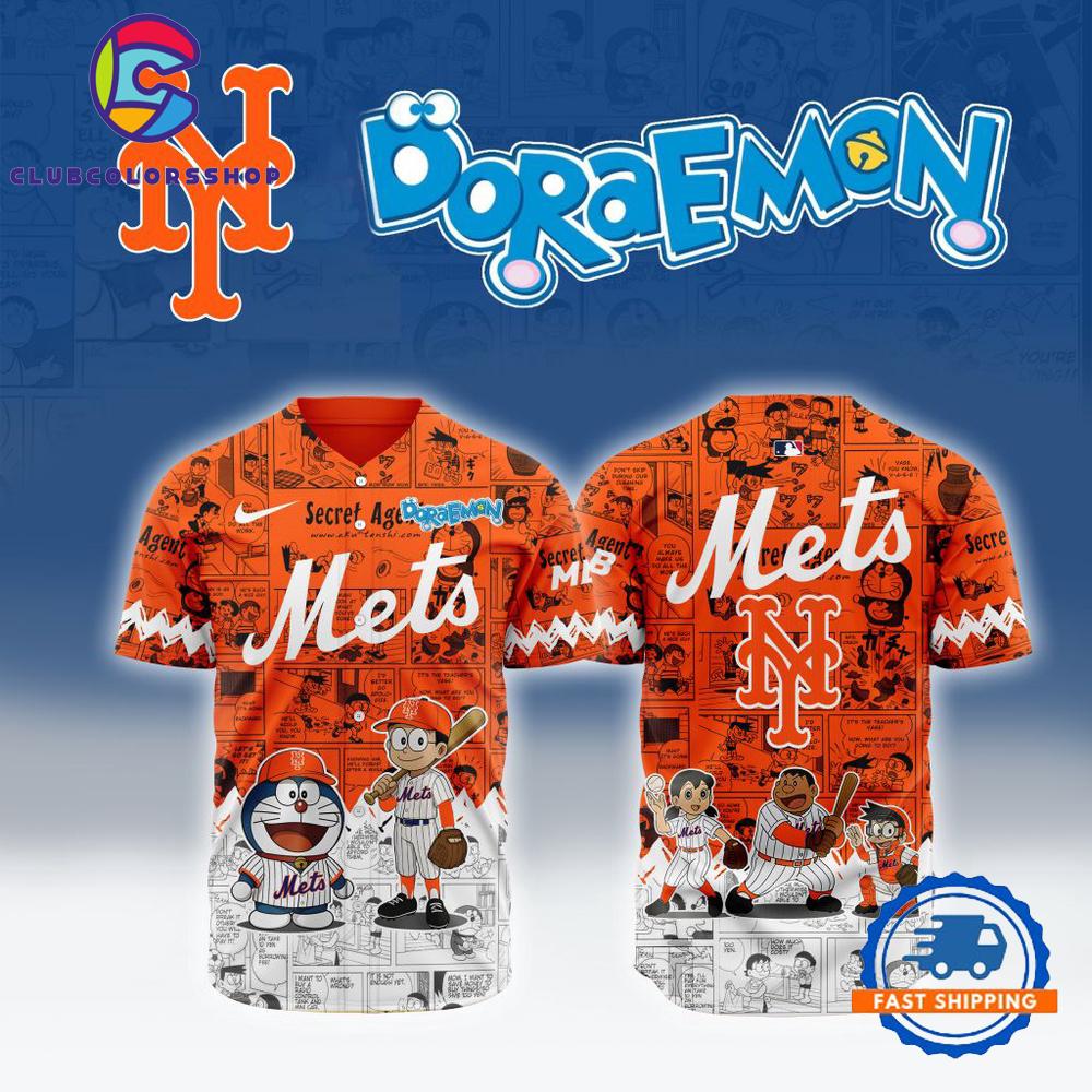 MLB New York Mets x Doraemon Design Baseball Jersey