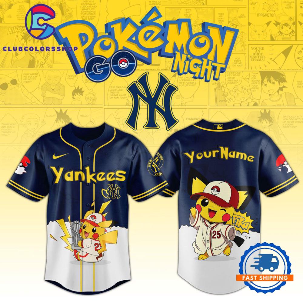 MLB New York Yankees Pokemon GO Night Design Baseball Jersey