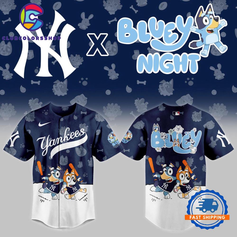 MLB New York Yankees x Bluey Night Design Baseball Jersey