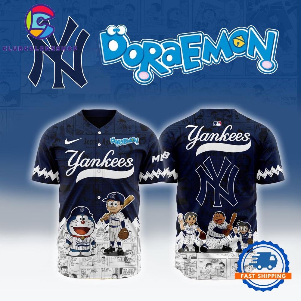 MLB New York Yankees x Doraemon Design Baseball Jersey