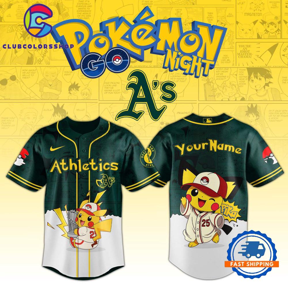 MLB Oakland Athletics Pokemon GO Night Design Baseball Jersey