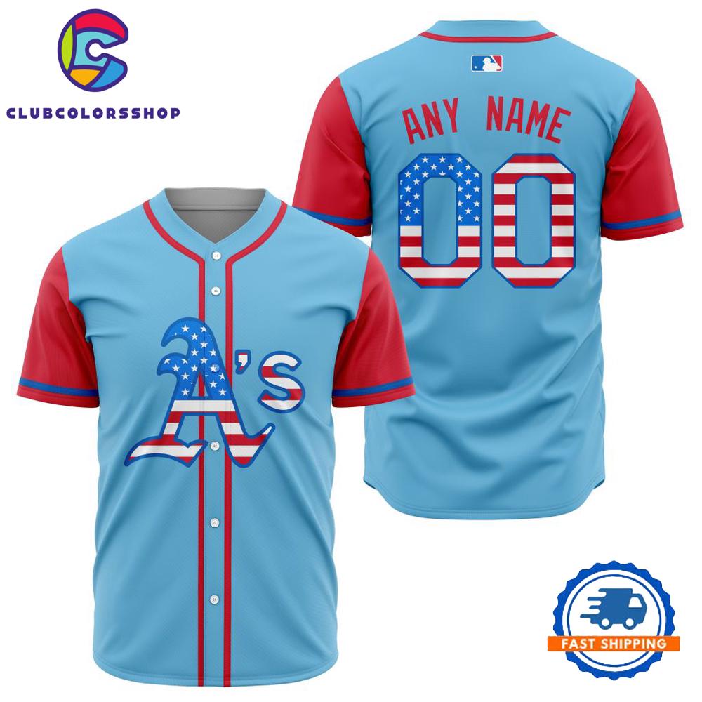 MLB Oakland Athletics Special 4th Of July Baseball Jersey
