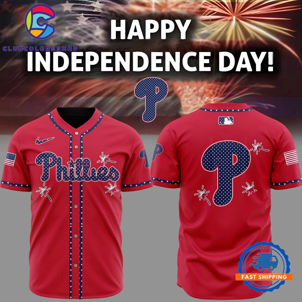 MLB Philadelphia Phillies Happy Independence Day Baseball Jersey