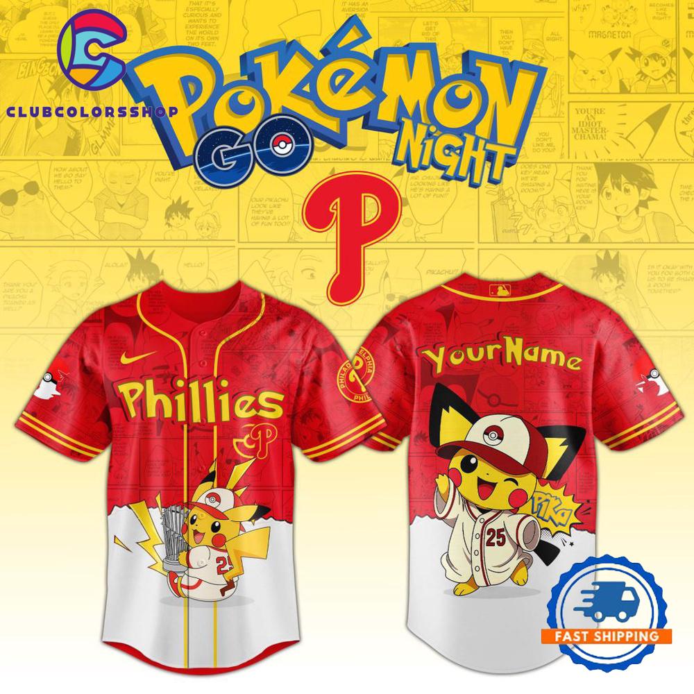 MLB Philadelphia Phillies Pokemon GO Night Design Baseball Jersey