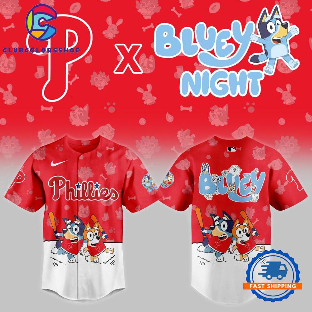 MLB Philadelphia Phillies x Bluey Night Design Baseball Jersey