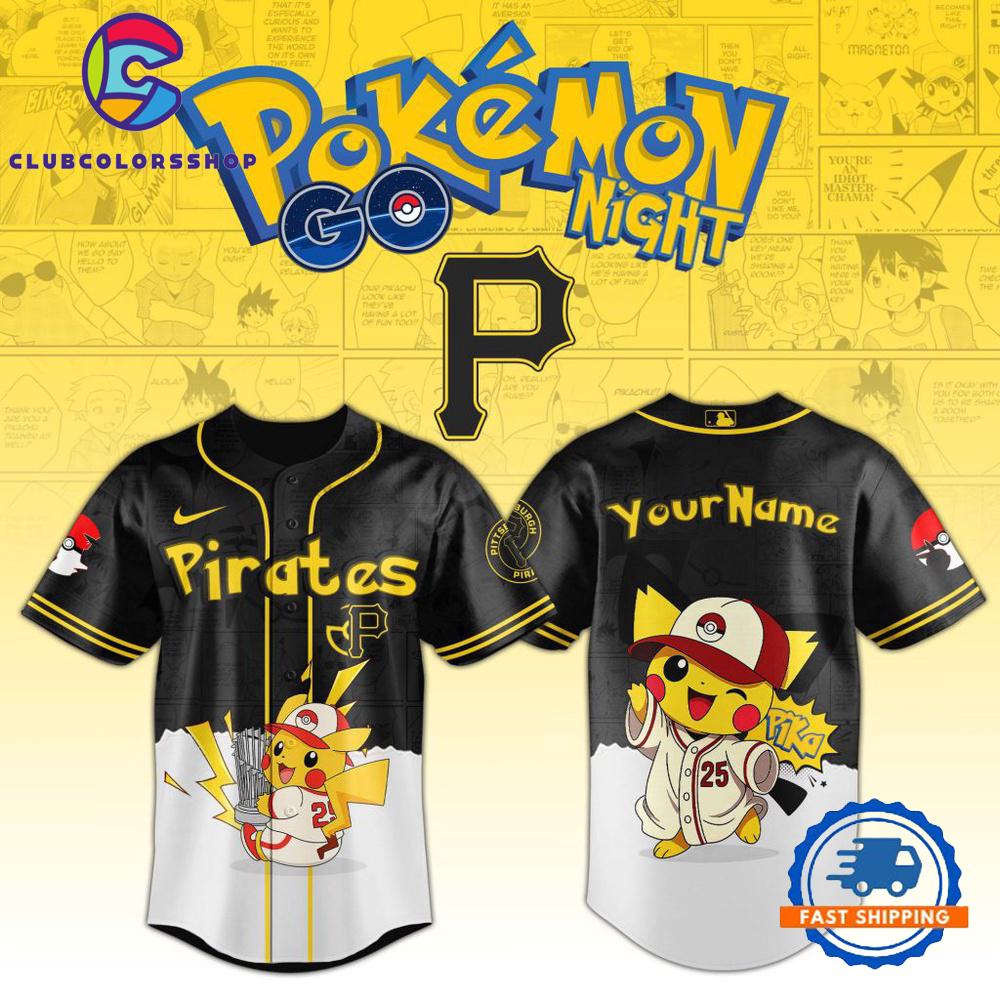 MLB Pittsburgh Pirates Pokemon GO Night Design Baseball Jersey