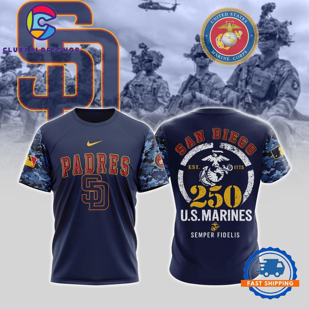 MLB San Diego Padres USMC 250th Birthday Design T Shirt, Hoodie, Sweatshirt