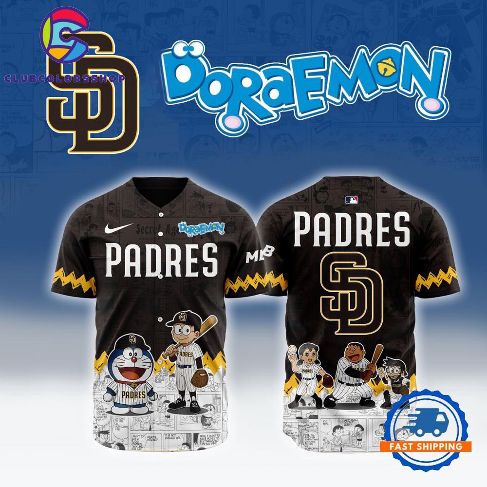 MLB San Diego Padres x Doraemon Design Baseball Jersey
