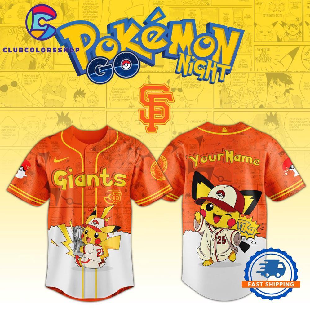 MLB San Francisco Giants Pokemon GO Night Design Baseball Jersey