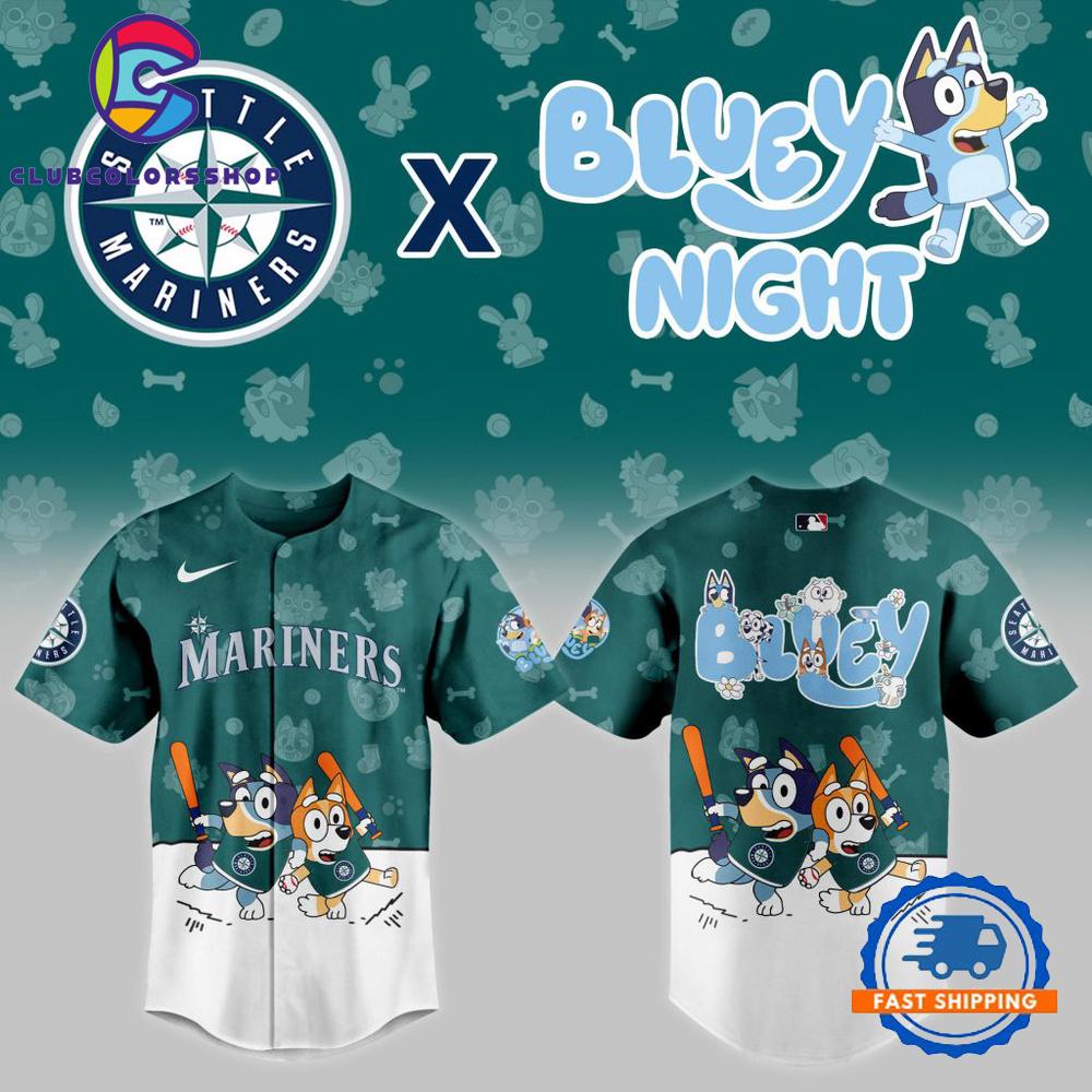 MLB Seattle Mariners x Bluey Night Design Baseball Jersey