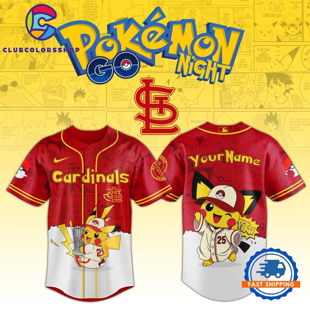 MLB St. Louis Cardinals Pokemon GO Night Design Baseball Jersey