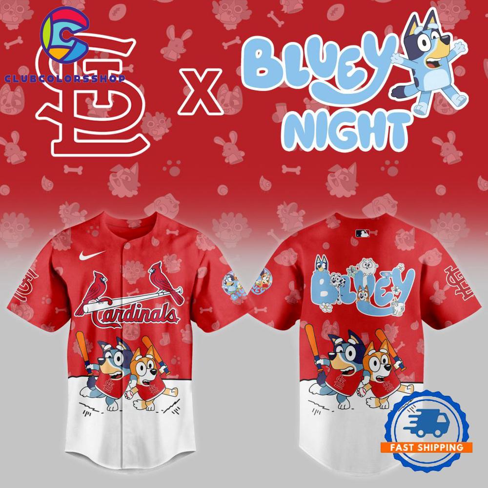 MLB St. Louis Cardinals x Bluey Night Design Baseball Jersey