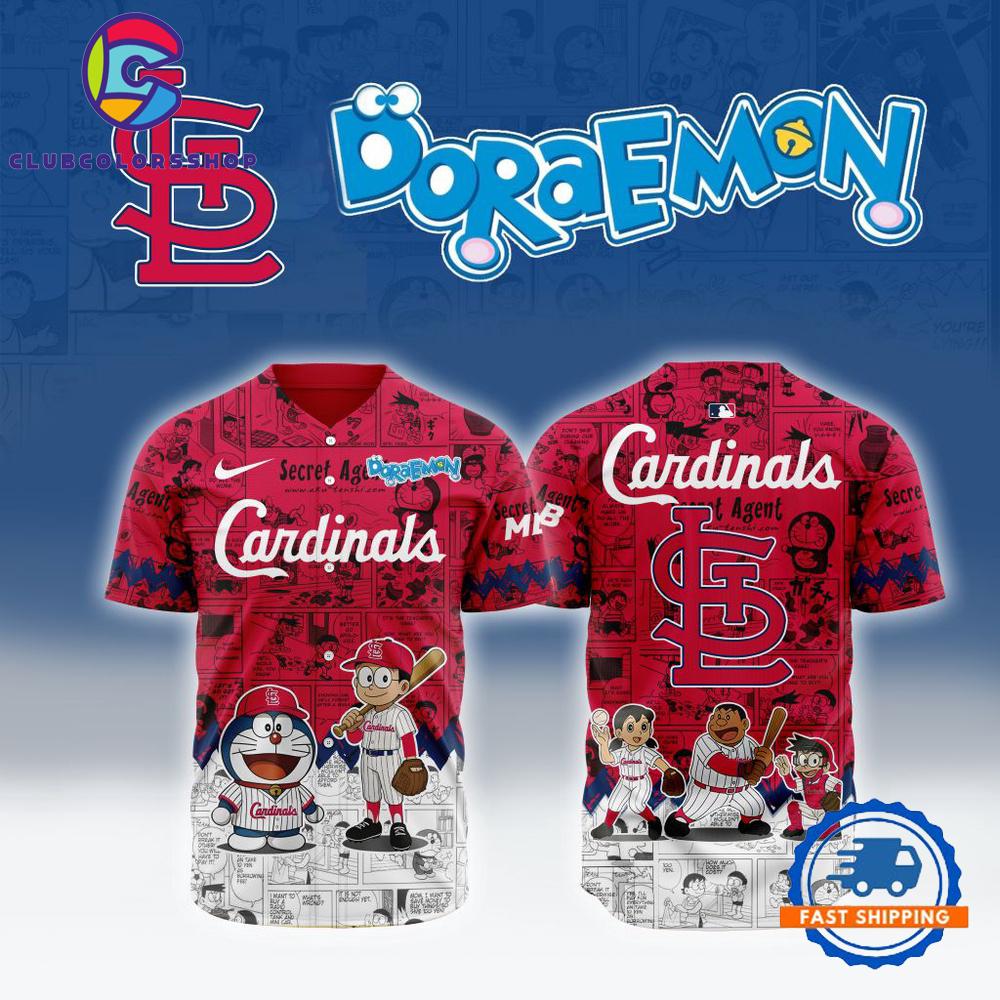 MLB St. Louis Cardinals x Doraemon Design Baseball Jersey