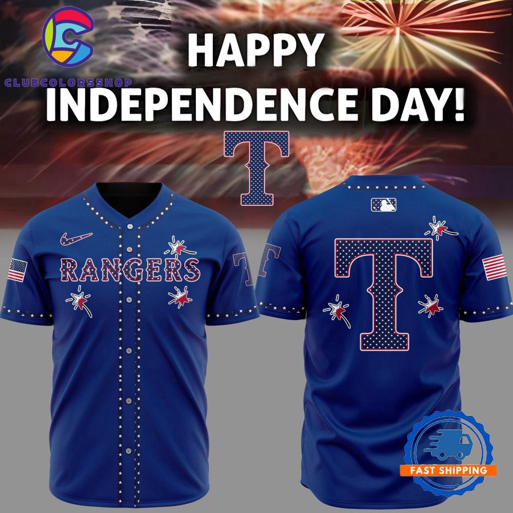 MLB Texas Rangers Happy Independence Day Baseball Jersey