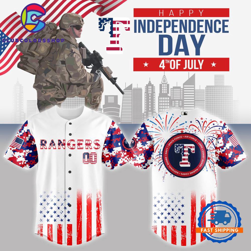 MLB Texas Rangers The 4th Of July Military Baseball Jersey