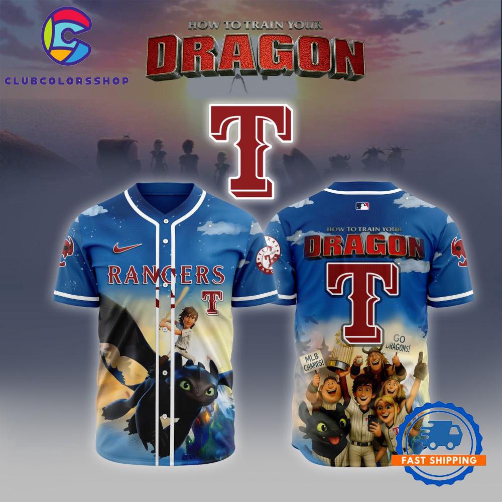 MLB Texas Rangers How To Train Your Dragon Baseball Jersey