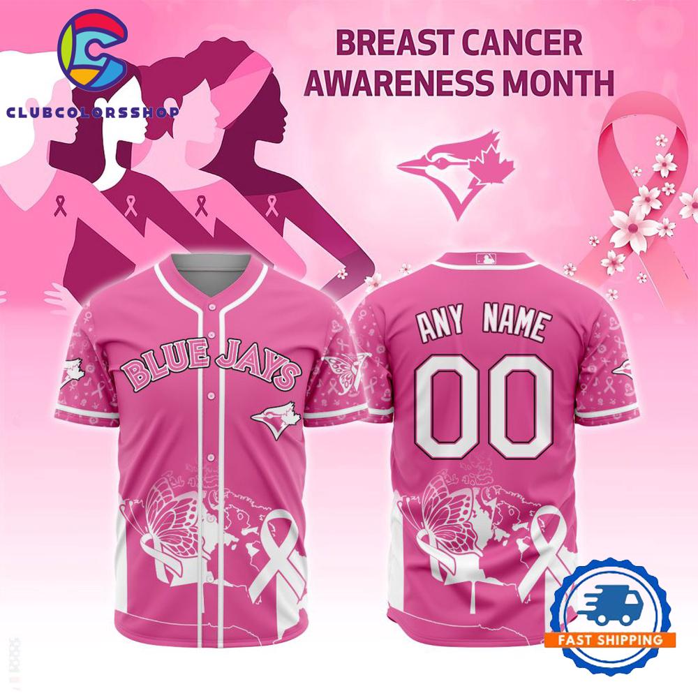 MLB Toronto Blue Jays Breast Cancer Awareness Design Baseball Jersey