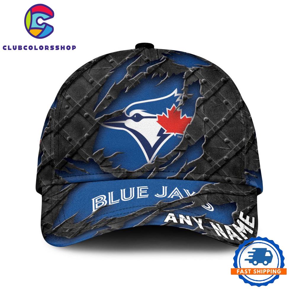 MLB Toronto Blue Jays Custom Name Black Metal Design Classic Cap