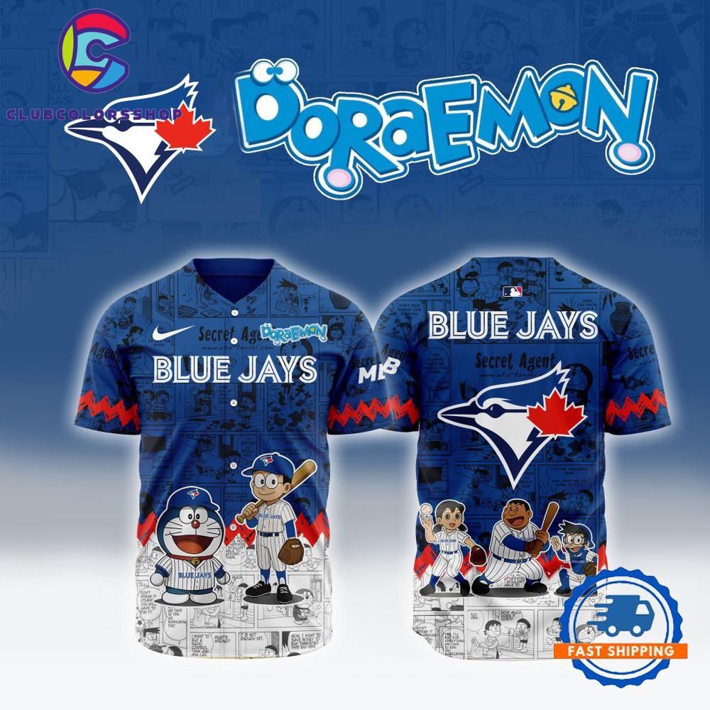MLB Toronto Blue Jays x Doraemon Design Baseball Jersey